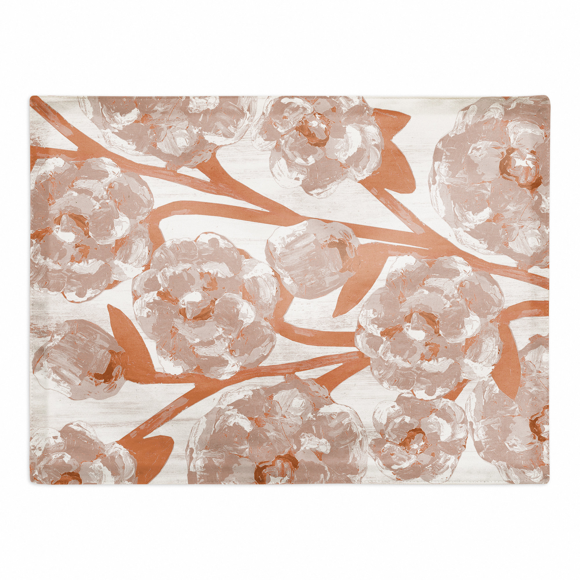 Red Barrel Studio Peachy Flower Pattern Placemat Outdoor Placemat